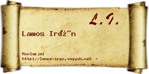 Lamos Irén névjegykártya